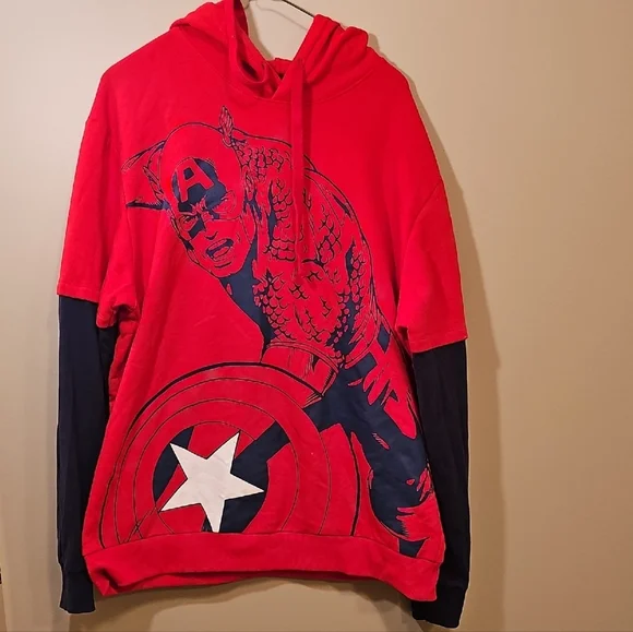 Marvel Red and Blue Captain America Sweater - Picture 1 of 4